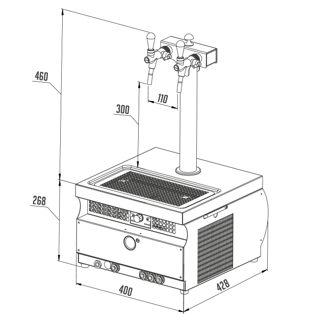 KONTAKT 55/Kprofi Pompe à bière à sec Lindr Green Line avec compresseur