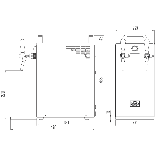 Lindr KONTAKT 40 Dimensions