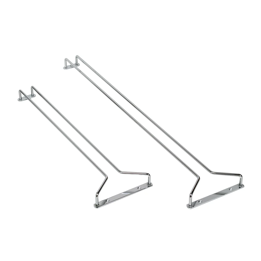 Support pour verres suspendus à double rail de 62 cm