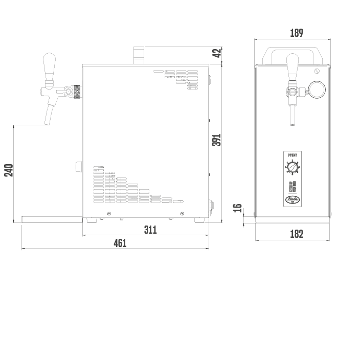 Pygmy 35/Kprofi GreenLine - dimensions