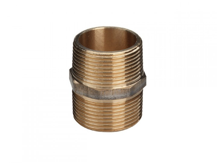 Mamelon fileté double bronze 3/8"