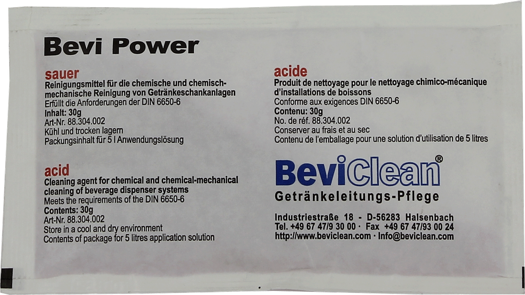 [BEV 88.304.002] Bevi Power - Solution de Nettoyage Acide en poudre