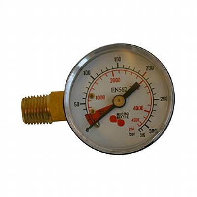 Manomètre CO2/NO2 pour pression de bouteille à droite