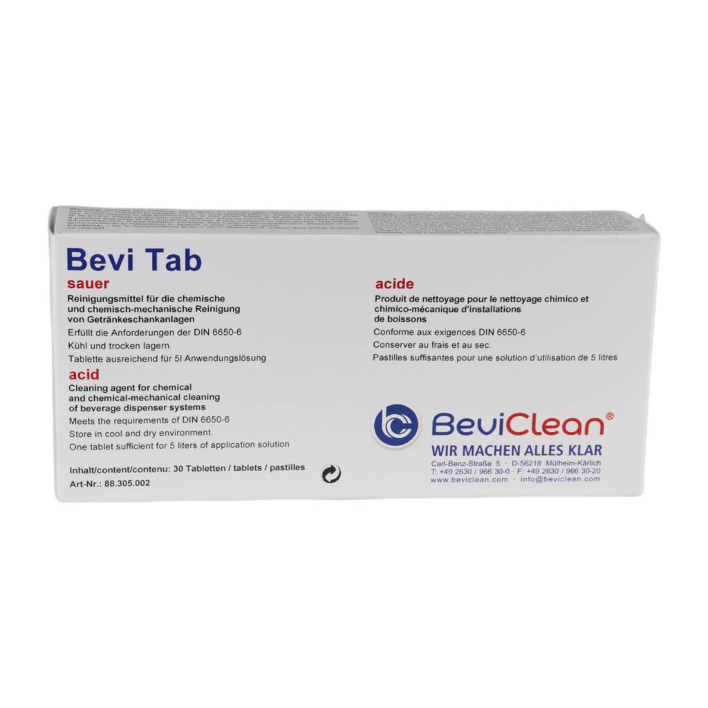 [BEV 88.305.002] Bevi Tab - 30 Tablettes de nettoyage Acide pour réceptacles Bevi