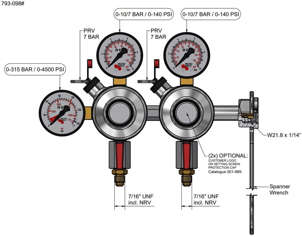 Double détendeur CO2 Micro Matic Complet